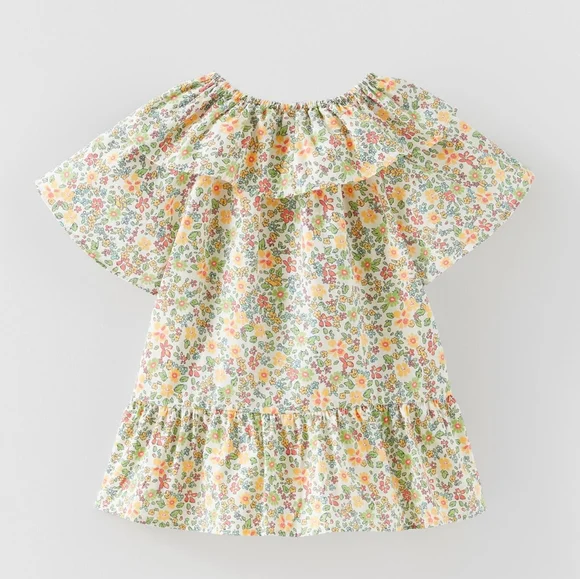 Zara | Floral Ruffled Shirt - Picture 3 of 3